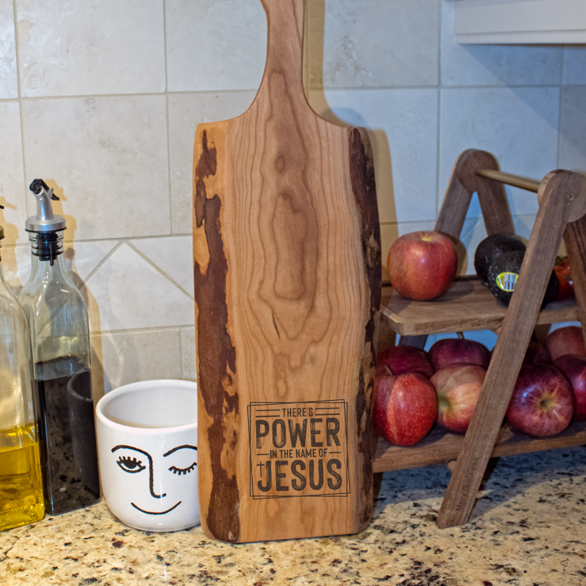 Faith Based Small Live Edge Charcuterie Board