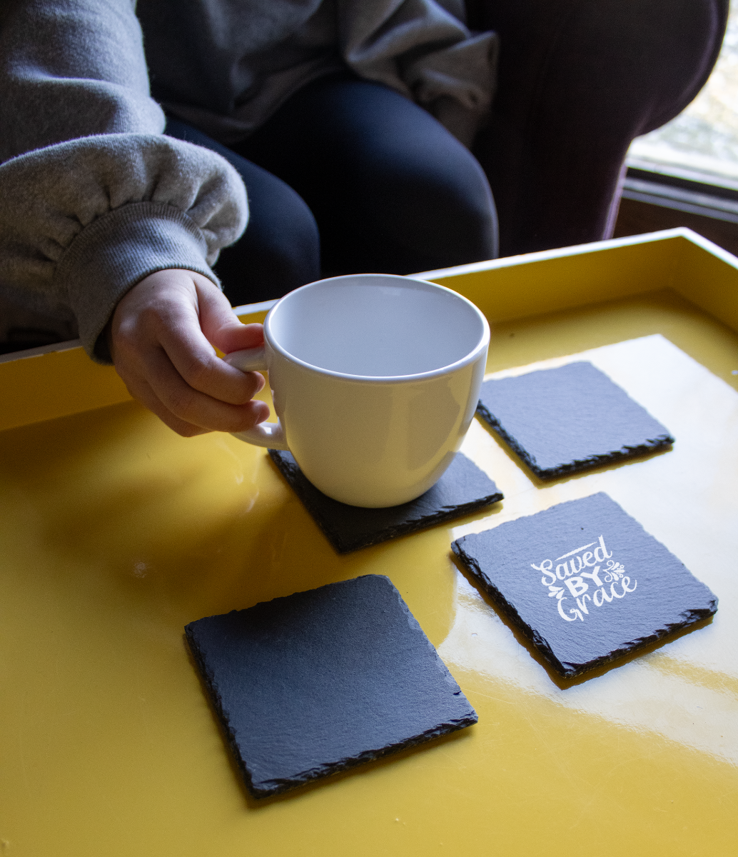 Faith Based Square Slate Coasters