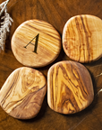 Personalized Olive Wood Coasters