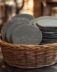 Round Slate Coasters Scrabble